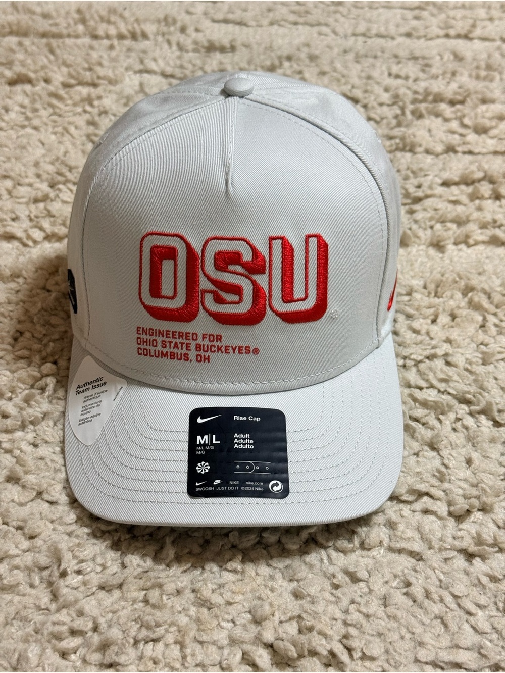 Nike Adult Ohio State Buckeyes Photon Dust 'Engineered For' Adjustable Hat M/L - Picture 3 of 8